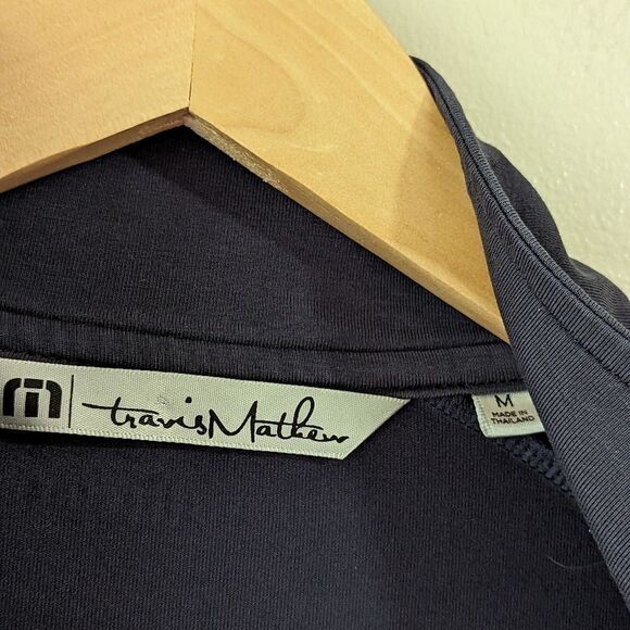 Travis Mathew Men's Zachary quarter zip Sz M In Blue Gray EUC - Picture 6 of 14